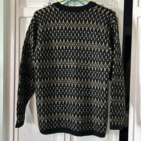 Vintage black and gold metallic cardigan- Size MP - Picture 5 of 7